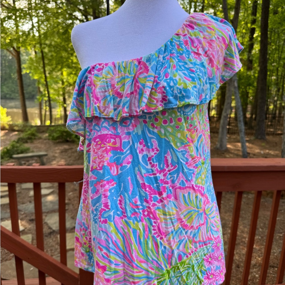 Lilly Pulitzer One-Shoulder Ruffle Top - Multicolor
